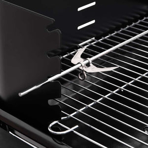 Barbecue a Carbonella con Ruote in Acciaio Nero 315386