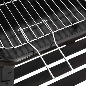 Barbecue a Carbonella con Ruote in Acciaio Nero 315386