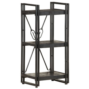 Libreria a 3 Ripiani 40x30x80cm Nero in Legno Massello di Mango cod mxl 10350