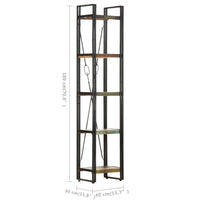 Libreria a 5 Ripiani 40x30x180cm in Massello di Recupero cod mxl 33806