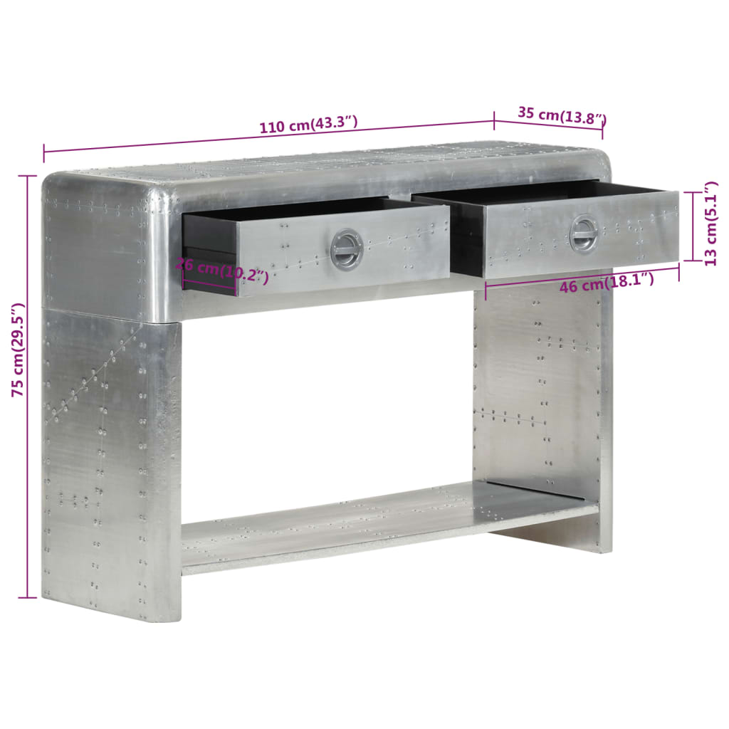 Credenza Stile Aviatore 110x35x75 cm in Metallo 320640