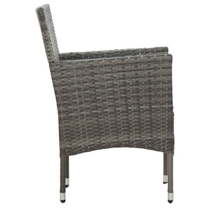 Set Mobili da Pranzo da Giardino 3 pz Grigio Polyrattan Acacia cod mxl 43787