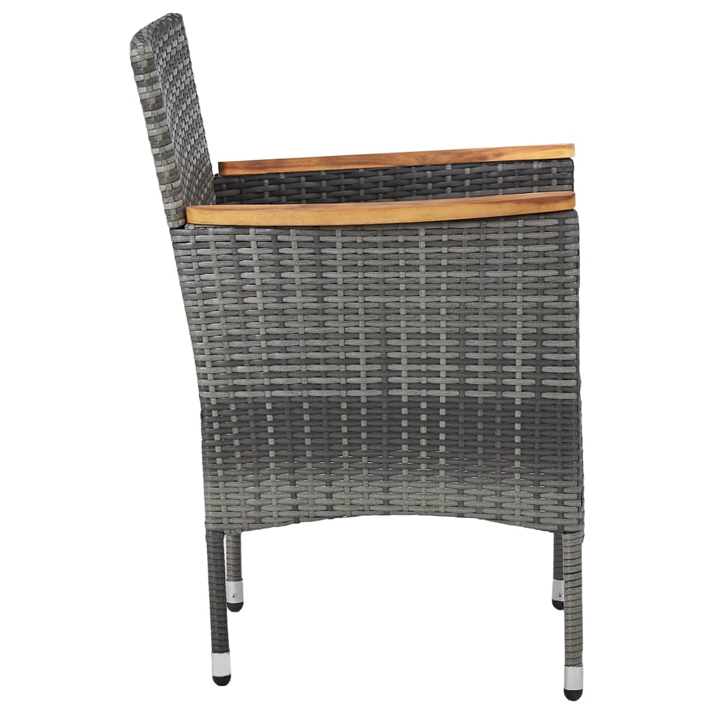 Set Mobili da Pranzo da Giardino 3 pz Grigio Polyrattan Acacia 3058317