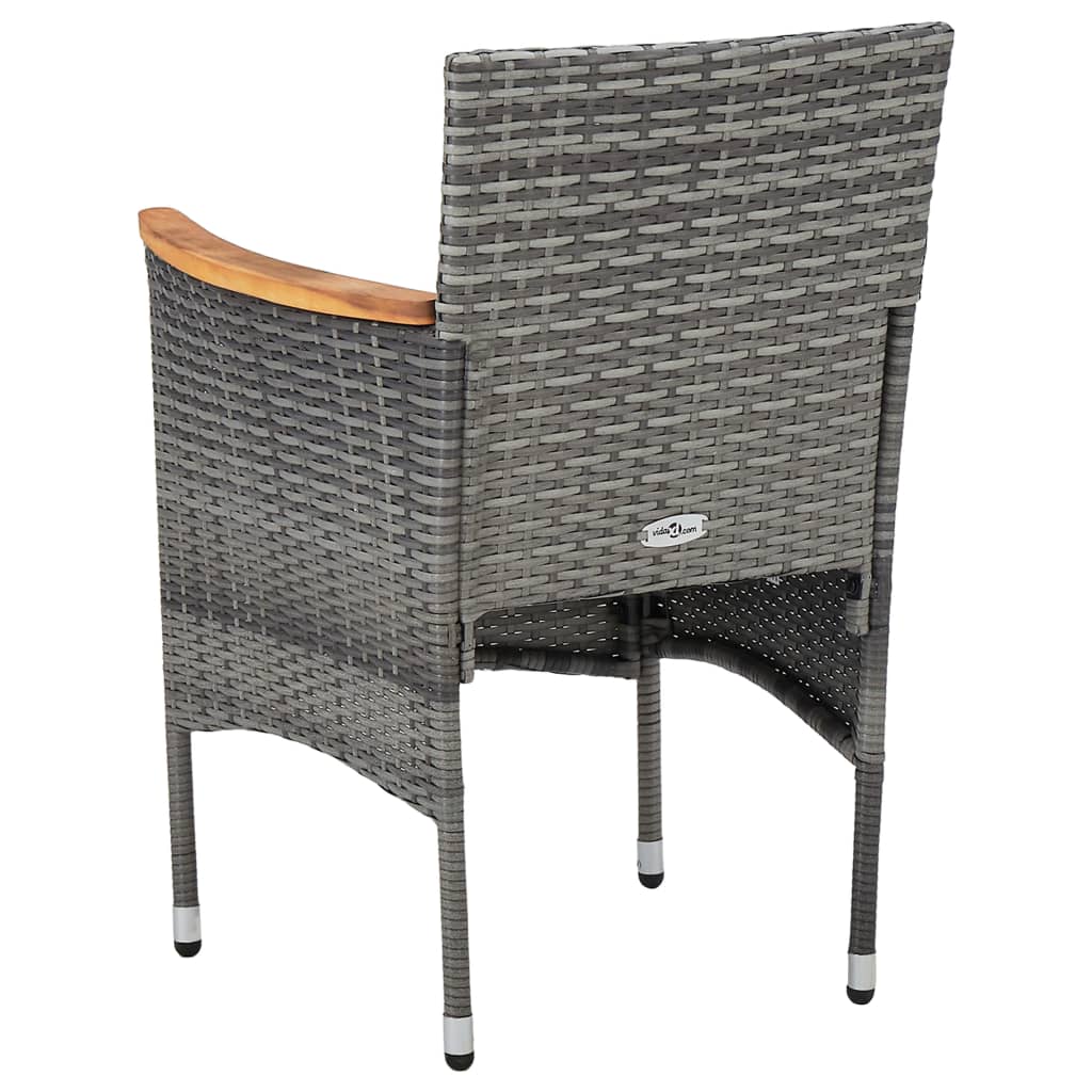 Set Mobili da Pranzo da Giardino 3 pz Grigio Polyrattan Acacia 3058317