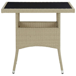 Set da Pranzo da Giardino 5 pz in Polyrattan e Vetro Beige 3058320