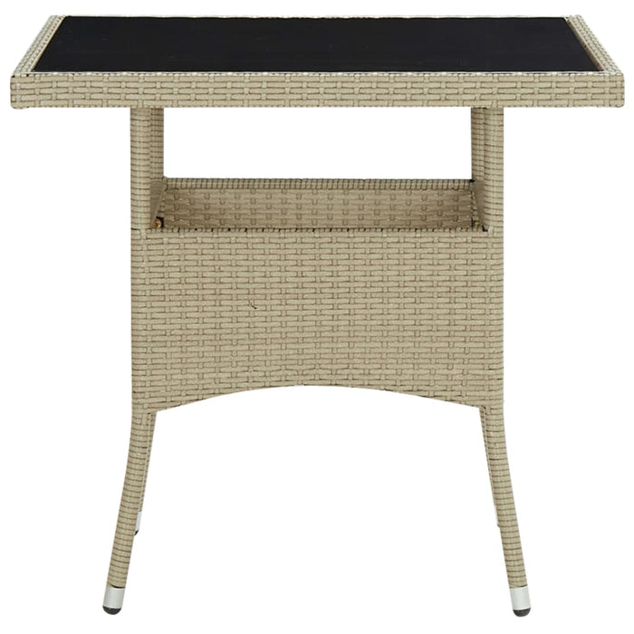 Set da Pranzo da Giardino 5 pz in Polyrattan e Vetro Beige  cod mxl 34670