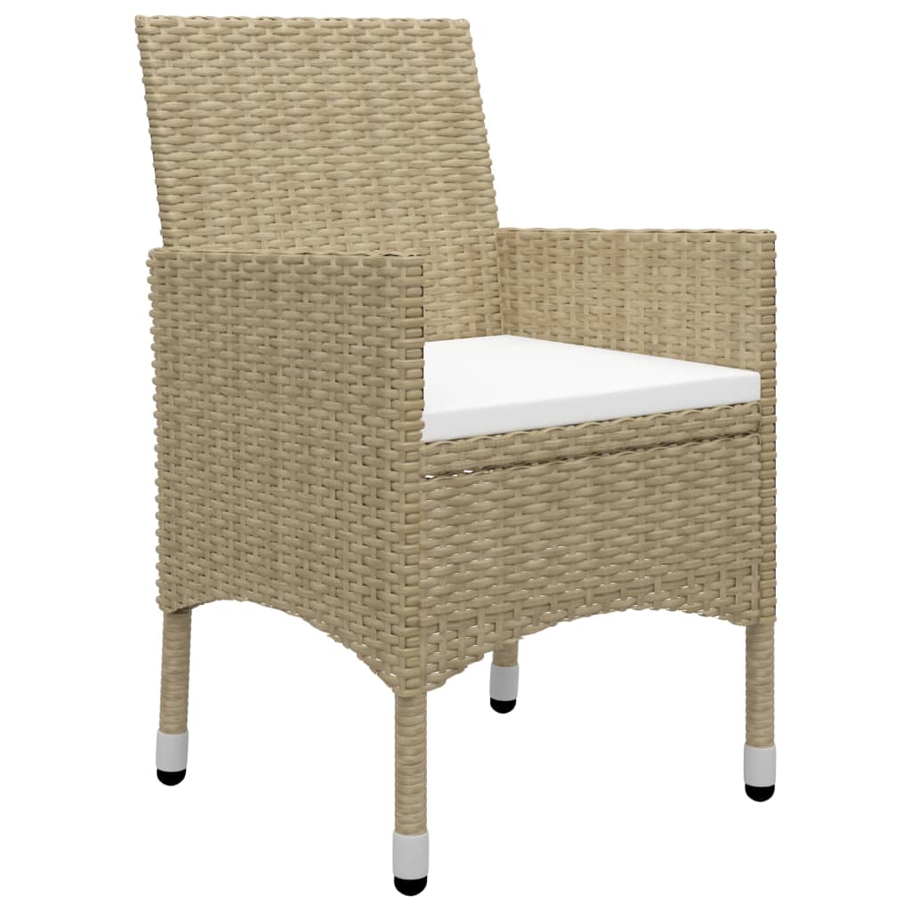 Set da Pranzo da Giardino 5 pz in Polyrattan e Vetro Beige 3058320