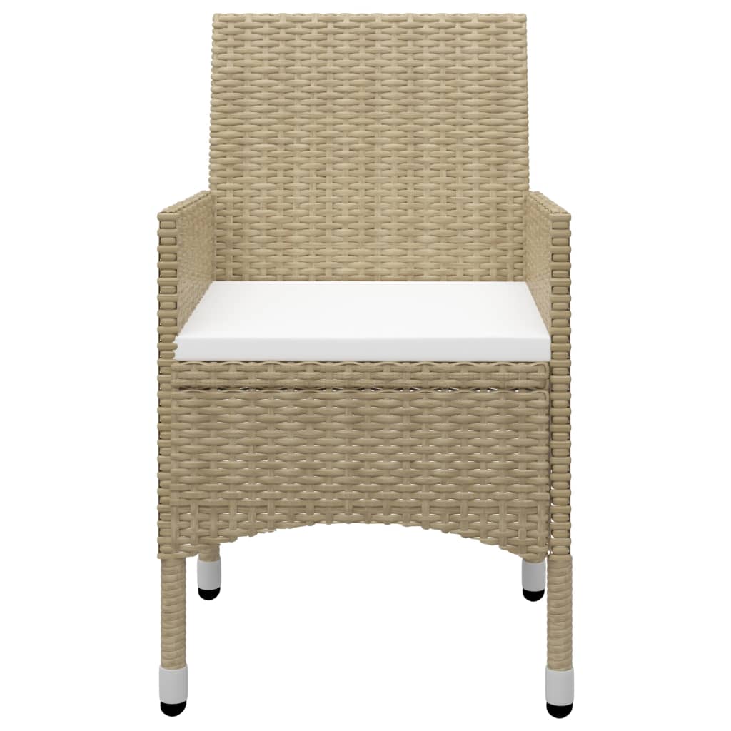 Set da Pranzo da Giardino 5 pz in Polyrattan e Vetro Beige 3058320