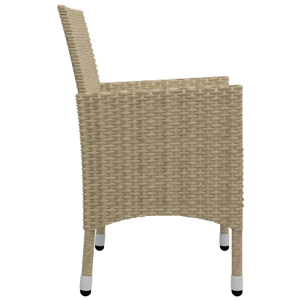 Set da Pranzo da Giardino 5 pz in Polyrattan e Vetro Beige 3058320