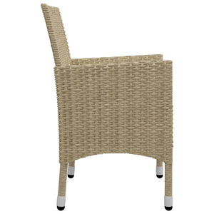 Set da Pranzo da Giardino 5 pz in Polyrattan e Vetro Beige 3058320