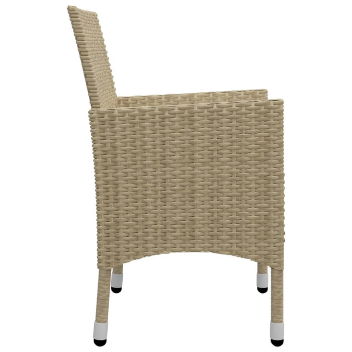 Set da Pranzo da Giardino 5 pz in Polyrattan e Vetro Beige  cod mxl 34670