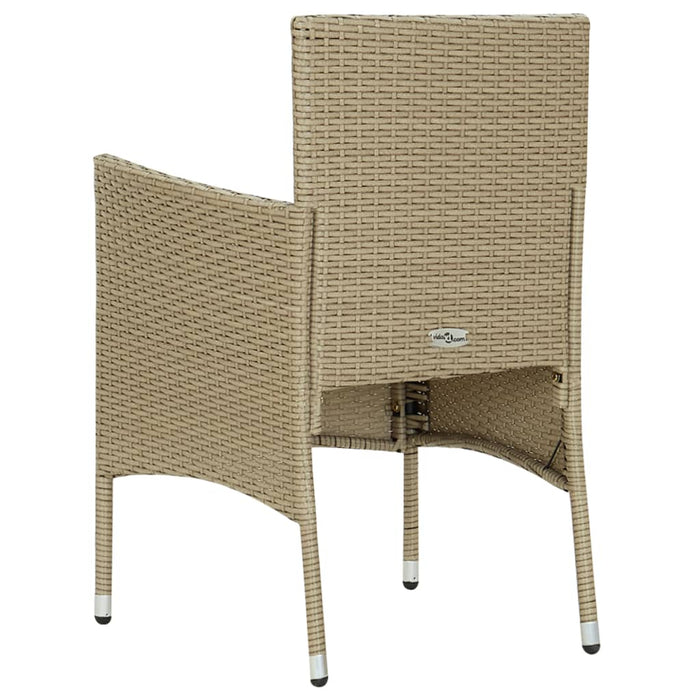 Set da Pranzo da Giardino 5 pz in Polyrattan e Vetro Beige 3058320