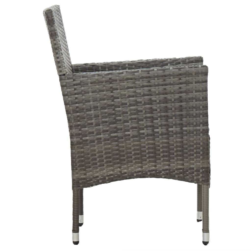 Set Mobili da Pranzo da Giardino 5 pz Grigio Polyrattan Acacia cod mxl 50357