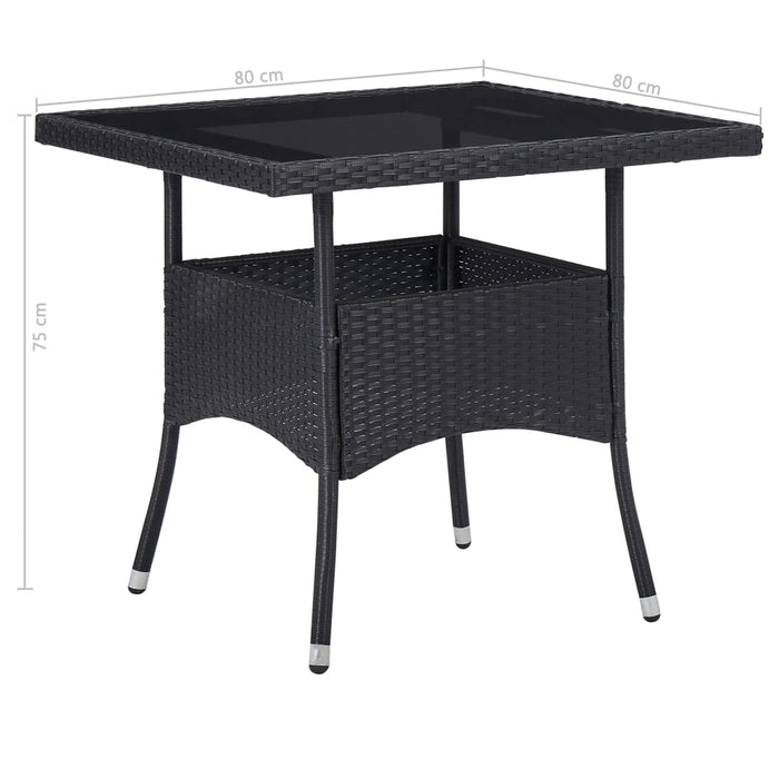 Set Mobili da Pranzo per Giardino 5 pz Nero Polyrattan e Acacia 3058324