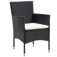 Set Mobili da Pranzo per Giardino 5 pz Polyrattan e Acacia Nero 3058332