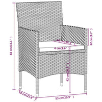 Set Mobili da Pranzo per Giardino 5 pz Polyrattan e Acacia Nero 3058332