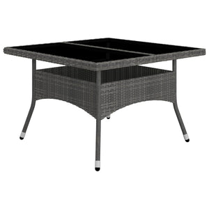 Set Mobili da Pranzo per Giardino 9pz Polyrattan e Vetro Grigio 3058339