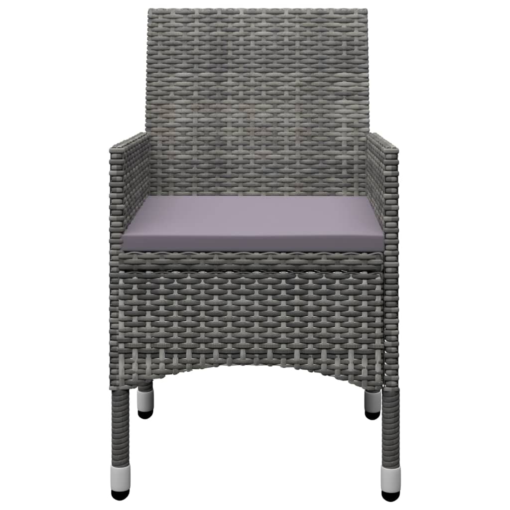 Set Mobili da Pranzo per Giardino 9pz Polyrattan e Vetro Grigio 3058339