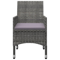 Set Mobili da Pranzo per Giardino 9pz Polyrattan e Vetro Grigio 3058339