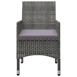 Set Mobili da Pranzo per Giardino 9pz Polyrattan e Vetro Grigio 3058339