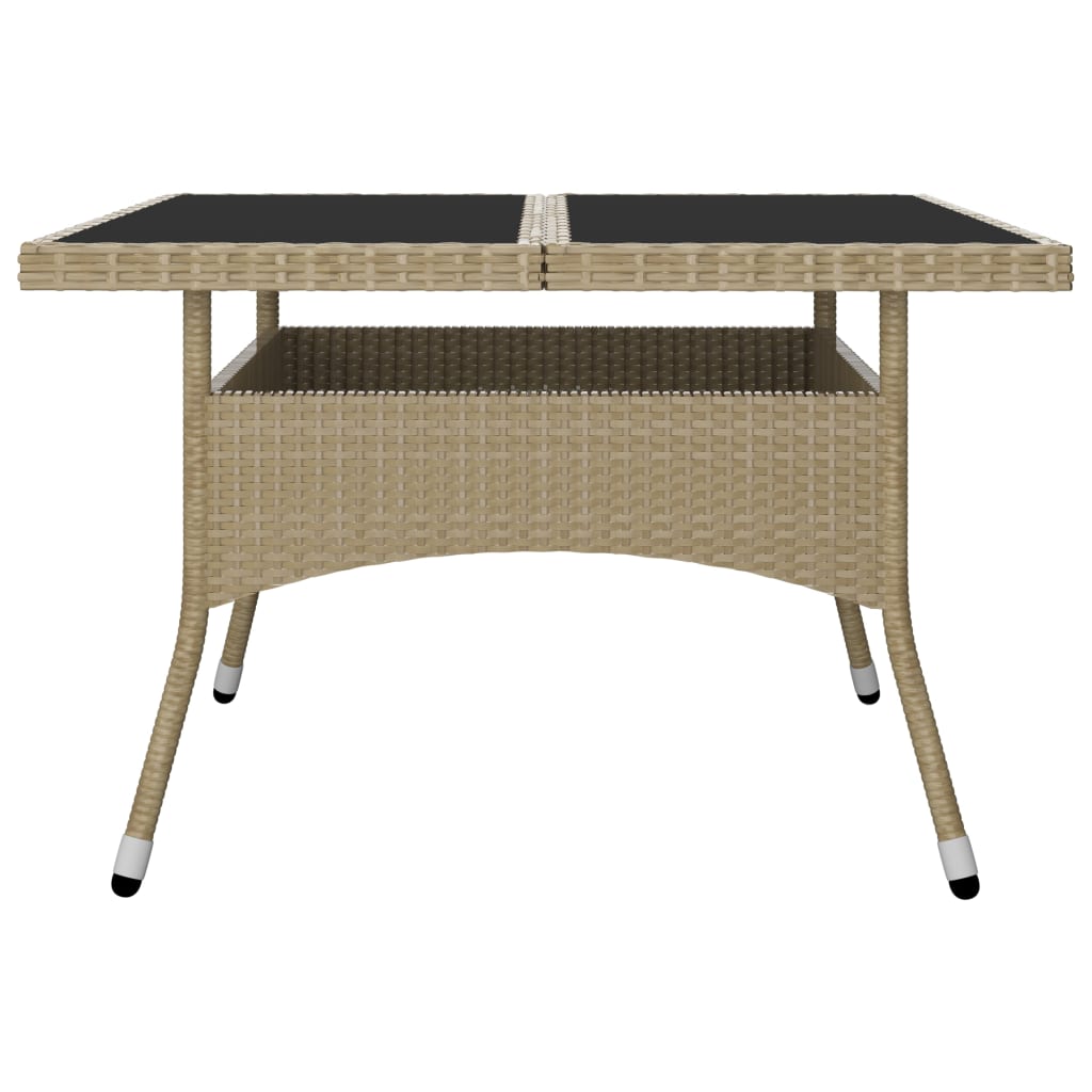 Set da Pranzo da Giardino 9 pz in Polyrattan e Vetro Beige 3058340