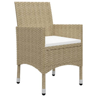 Set da Pranzo da Giardino 9 pz in Polyrattan e Vetro Beige 3058340