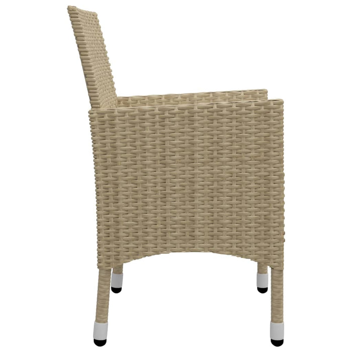 Set da Pranzo da Giardino 9 pz in Polyrattan e Vetro Beige 3058340