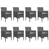 Set Mobili da Pranzo da Giardino 9 pz Polyrattan Acacia Grigio 3058343