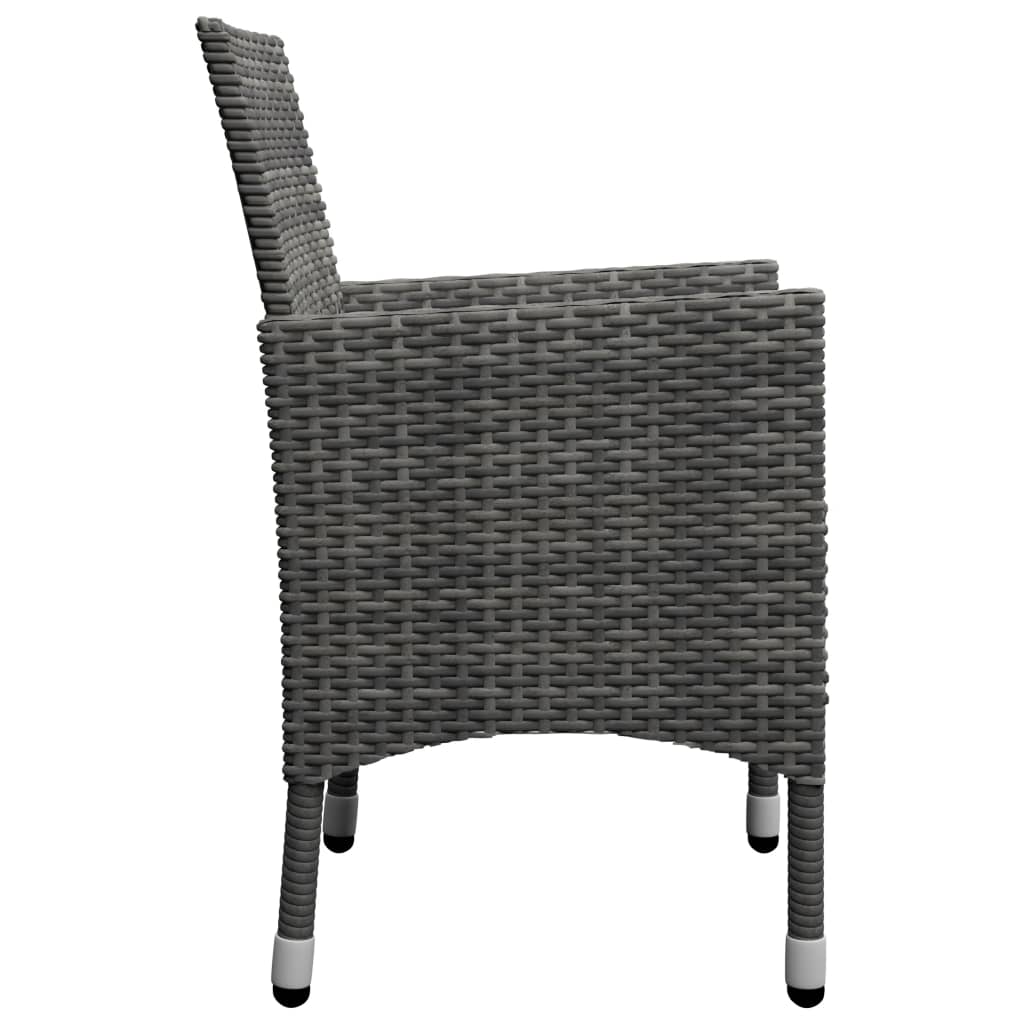 Set Mobili da Pranzo da Giardino 9 pz Polyrattan Acacia Grigio 3058343