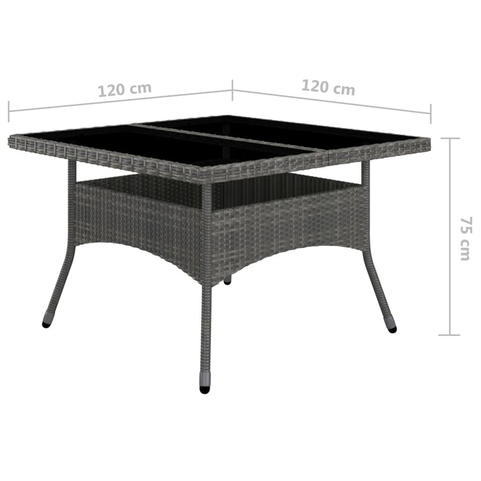 Set Mobili da Pranzo da Giardino 9 pz Polyrattan Acacia Grigio 3058345