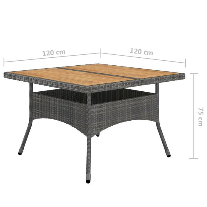 Set Mobili da Pranzo da Giardino 9 pz Polyrattan Acacia Grigio  cod mxl 37912