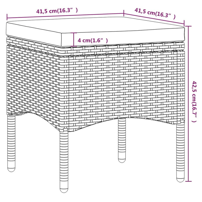 Set Pranzo da Giardino 5 pz Polyrattan e Vetro Temperato Grigio cod mxl 71384