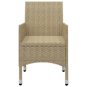 Set Bistrot da Giardino 3 pz Polyrattan e Vetro Temperato Beige cod mxl 40013