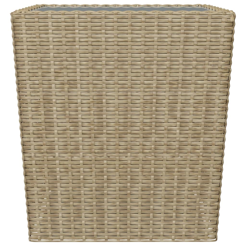 Set Bistrot da Giardino 3 pz Polyrattan e Vetro Temperato Beige cod mxl 40013