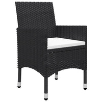 Set da Bistrot per Giardino 3 pz in Polyrattan e Acacia Nero cod mxl 36943