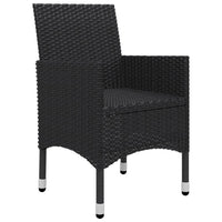 Set da Bistrot per Giardino 3 pz in Polyrattan e Acacia Nero cod mxl 36943