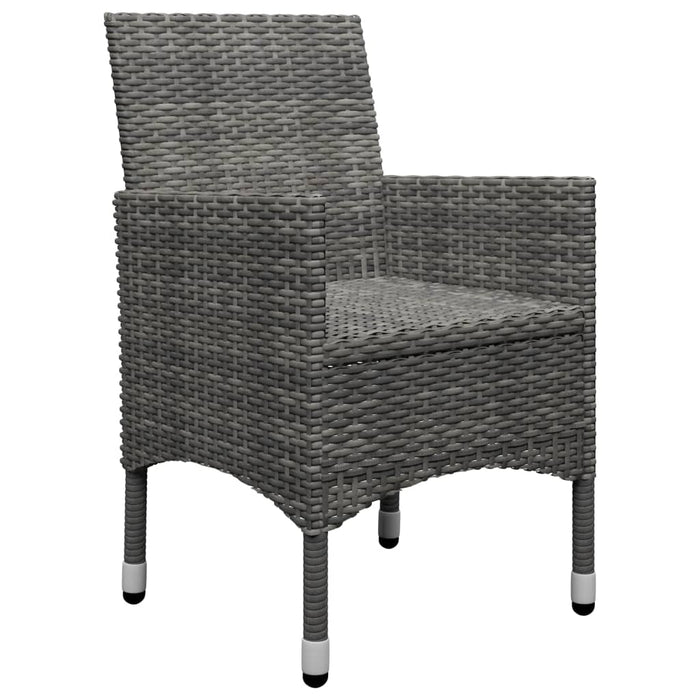 Set da Bistrot 3 pz in Polyrattan e Legno Acacia Grigio 3058363