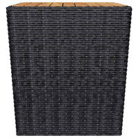 Set da Bistrot per Giardino 3 pz in Polyrattan e Acacia Nero cod mxl 41738