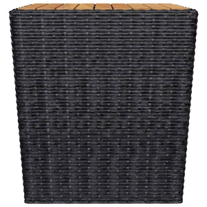 Set da Bistrot per Giardino 3 pz in Polyrattan e Acacia Nero 3058366