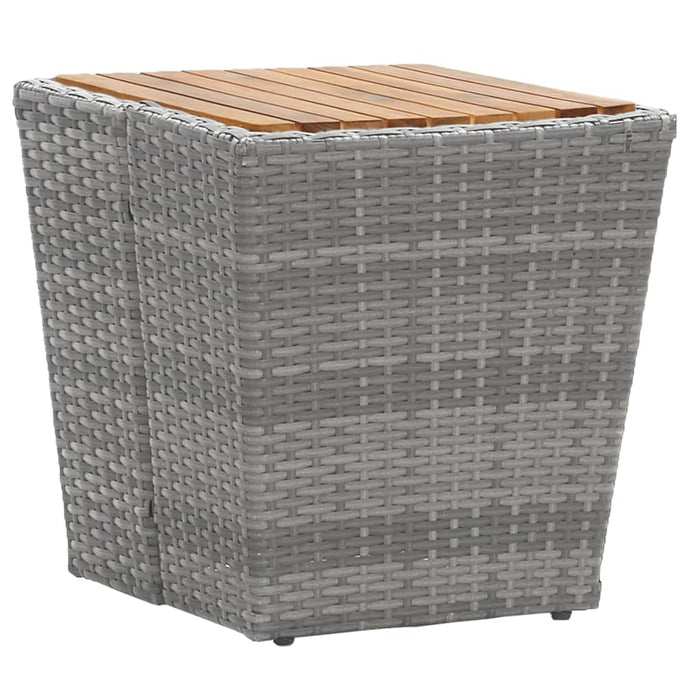 Set Bistrot Giardino 5 pz Polyrattan e Massello Acacia Grigio 3058377