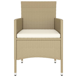 Set Bistrot da Giardino 5 pz Polyrattan e Vetro Temperato Beige 3058390