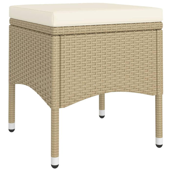 Set Bistrot da Giardino 5 pz Polyrattan e Vetro Temperato Beige 3058390