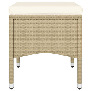 Set Bistrot da Giardino 5 pz Polyrattan e Vetro Temperato Beige 3058390