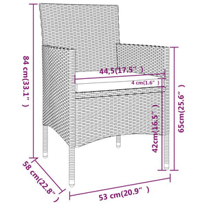 Set Bistrot Giardino 5 pz Polyrattan e Vetro Temperato Marrone 3058391