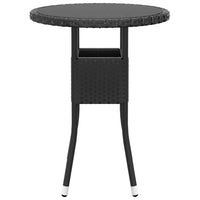 Set da Pranzo per Giardino 3 pz in Polyrattan Nero cod mxl 37930