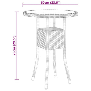 Set da Pranzo per Giardino 3 pz in Polyrattan Nero cod mxl 37930