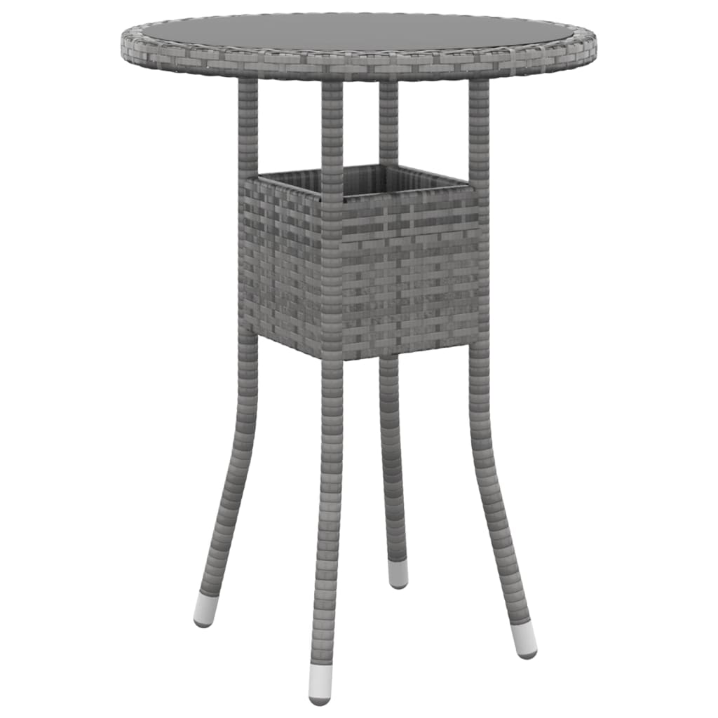 Set da Pranzo per Giardino 3 pz in Polyrattan Grigio cod mxl 37931