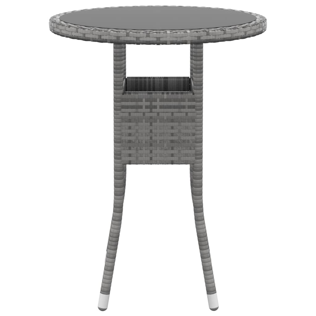 Set da Pranzo per Giardino 3 pz in Polyrattan Grigio cod mxl 37931