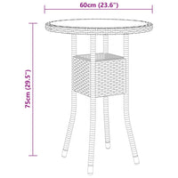 Set da Pranzo per Giardino 3 pz in Polyrattan Grigio cod mxl 37931