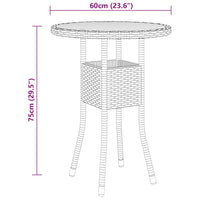 Set da Pranzo per Giardino 3 pz in Polyrattan Grigio 3058465